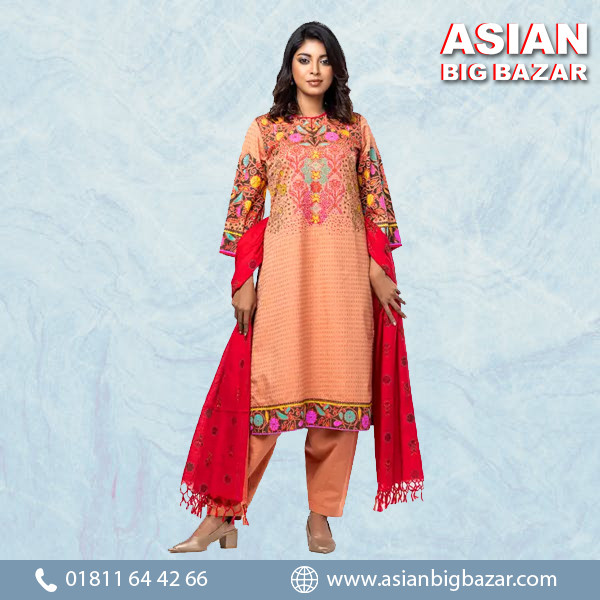Peach Embroidered Punching Block Beauty Theme Shalwar Kameez
