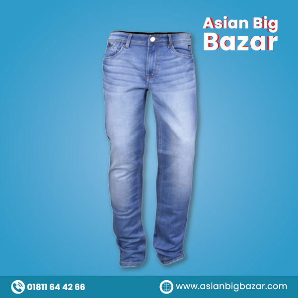 Premium Semi Narrow Classic Fit Basic Denim Pant for Men (Jeans for Men) By Scatman (Light Blue Color)